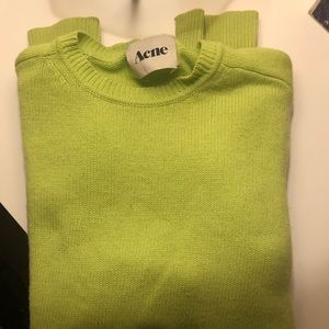 Vintage Lime Green Acne Sweater 100% cashmere